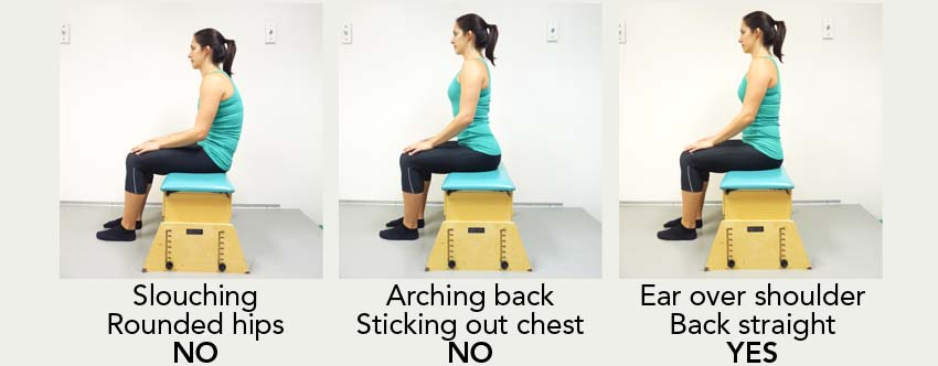 Arching back. A good sitting posture.